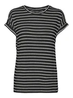 Koszulki i topy damskie - Vero Moda Koszulka w kolorze czarno-białym - miniaturka - grafika 1