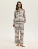 Piżamy damskie - Piżama damska długi rękaw LATTE Esotiq beżowy XL - miniaturka - grafika 1