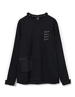 Koszulki męskie - Nike męski T-shirt z długim rękawem M NK DRY TOP FLEECE PX, czarny/biały/czarny/(biały), L, CJ4623 - miniaturka - grafika 1