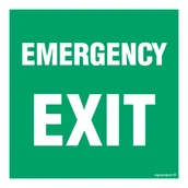 Systemy ekspozycyjne i znaki informacyjne - AC063 EMERGENCY EXIT, FS - FOLIA SAMOPRZYLEPNA FOTOLUMINESCENCYJNA; (150X150MM) - miniaturka - grafika 1