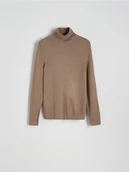 Swetry męskie - Reserved - Golf z wiskozą - brązowy - miniaturka - grafika 1