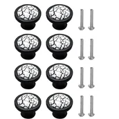 Zawiasy, okucia i inne akcesoria - Zestaw 8 ceramicznych uchwytów meblowych, uchwytów do szuflad kuchennych ze śrubami, okrągłych uchwytów do szuflad, średnica 35 mm - miniaturka - grafika 1