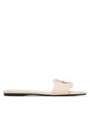 Klapki i japonki damskie - Calvin Klein Klapki Square Flat Sandal Emblem HW0HW03128 Écru - miniaturka - grafika 1