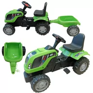 Jeździki dla dzieci - COIL Traktor na pedały z przyczepą ogromny traktorek duży dla dzieci jeździk 143cm zielony - miniaturka - grafika 1