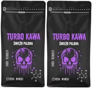 TURBO Kawa ziarnista Do ekspresu 2x1kg 100% Robusta Dark Roast CZARNA MAMBA - Kawa - miniaturka - grafika 1