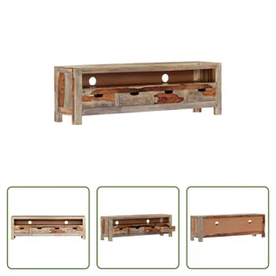 The Living Store szafka pod telewizor 130x30x40 cm lite drewno palisander - Szafki RTV - miniaturka - grafika 1