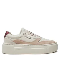 Sneakersy damskie - Sneakersy Calvin Klein Ff Cupsole Lace Up W/Ml Mix M HW0HW02125 Beżowy - miniaturka - grafika 1