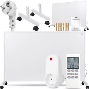 Zestaw Panel grzewczy IR CRONOS Carbon P1000 White + Termostat z pilotem + Nogi - Grzejniki pokojowe - miniaturka - grafika 1
