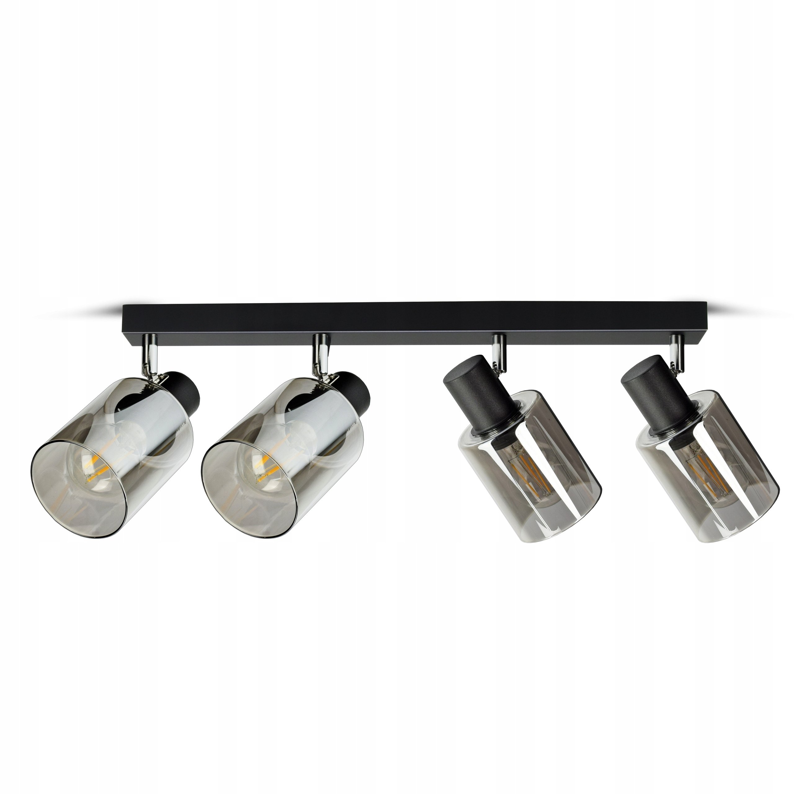 Lampa Wisząca Sufitowa Żyrandol Czarna Szklana Glass Tube 535-BG4 LED E27
