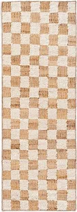 Dywan Check 70 x 180 cm złamana biel - Dywany - miniaturka - grafika 1