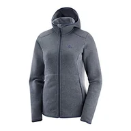 Kurtki damskie - Salomon damska kurtka sportowa z kapturem, bluza z kapturem Bise W, poliester, szary (Ebony), rozmiar XL, LC1178600 - miniaturka - grafika 1