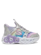 Buty dla dziewczynek - Skechers Sneakersy Infinite Heart Lights-Eternal Shimmer 303755N/SMLT Srebrny - miniaturka - grafika 1