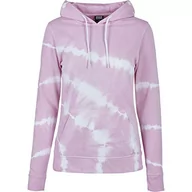 Bluzy damskie - Urban Classics Damska bluza z kapturem Tie Dye Hoody, Girlypink, XXL - miniaturka - grafika 1