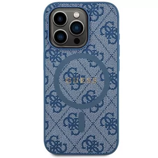 Etui Guess GUHMP15XG4GFRB Apple iPhone 15 Pro Max hardcase 4G Collection Leather Metal Logo MagSafe niebieski/blue - Etui i futerały do telefonów - miniaturka - grafika 4