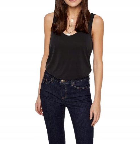 Pieces Szary Klasyczny Top Na Szerokich Ramiączkach Z Modalu M J2A