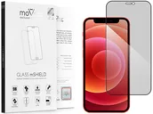 Szkła hartowane na telefon - moVear 2.5D MAX privacy - Prywatyzujące szkło hartowane do Apple iPhone 12 Mini (5.4") na Cały Ekran | antySpy, do etui, fullGlue, 9H - miniaturka - grafika 1