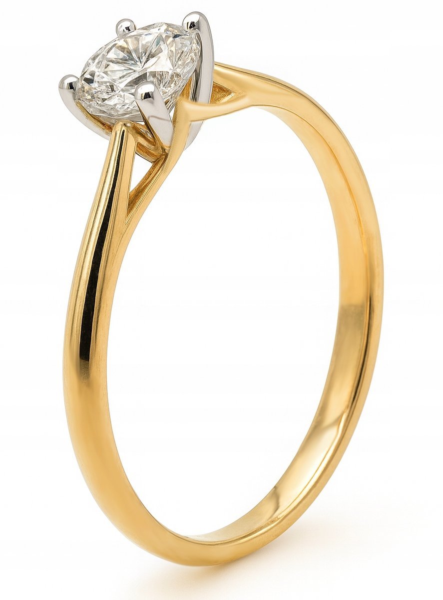 ZŁOTY PIERŚCIONEK ZARĘCZYNOWY Z MOISSANITEM 0.5 CT GRACE 14KT 585