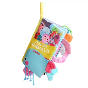 WOOPIE BABY Książeczka z Ogonkami Zwierząt Morskich Materiałowa - Zabawki sensoryczne - miniaturka - grafika 1