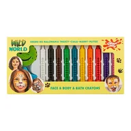 Kosmetyki kąpielowe dla dzieci - CHLAPU CHLAP Kredki do malowania twarzy i ciała - Wild World - 10 sztuk - miniaturka - grafika 1