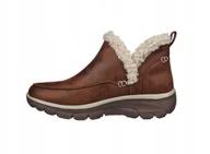 Botki damskie - SKECHERS DAMSKIE BOTKI OCIEPLANE BRĄZOWE 36 JTB - miniaturka - grafika 1
