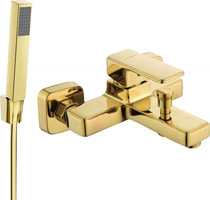 Mexen Cetus R77 bateria wannowa z zestawem prysznicowym, złota - 74433R77-50