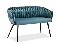 Sofy i kanapy - ŁAWKA ROSA MORSKI WELUR Z CZARNĄ PODSTAWĄ - miniaturka - grafika 1