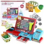 Zabawy w naśladowanie dorosłych - Kasa Fiskalna Interaktywna Sklepowa Edukacyjna Kalkulator Skaner Koszyk - miniaturka - grafika 1