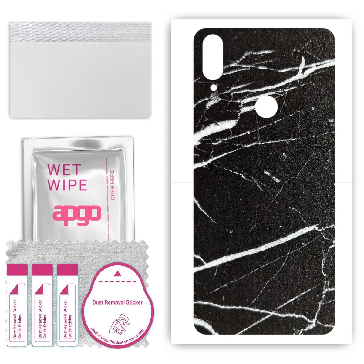 Folia naklejka skórka strukturalna na TYŁ do Oukitel C16 - Marmur Ciemny - apgo SKINS