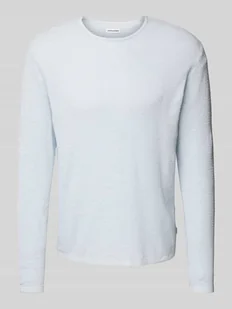 Sweter z dzianiny z prążkowanymi wykończeniami model ‘GEORGE’ - Swetry męskie - miniaturka - grafika 1