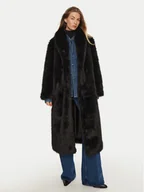 Płaszcze damskie - Kontatto Futro MA2011C Czarny Regular Fit - miniaturka - grafika 1