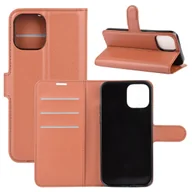 Etui i futerały do telefonów - Pokrowiec König Design kompatybilny z Apple iPhone 12 Mini pokrowiec ze skóry syntetycznej na telefon komórkowy - Etui na telefon komórkowy brązowe - miniaturka - grafika 1