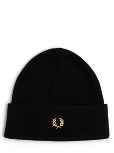 Fred Perry Czapka męska Mężczyźni Bawełna czarny jednolity, ONE SIZE - Czapki męskie - miniaturka - grafika 1
