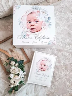 Zestaw z WŁASNYM ZDJĘCIEM oraz metryczką, prezent na chrzest, roczek - Pamiątka Chrztu Świętego - miniaturka - grafika 1