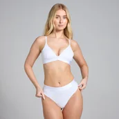 Majtki damskie - Damskie stringi ze średnim stanem z kolekcji MP (3 sztuki) – białe - XS - miniaturka - grafika 1