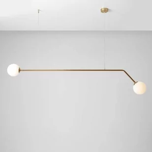ADX Industrialna LAMPA wisząca 1064H30 ADX szklana OPRAWA zwis kule pręt złoty biały - Lampy sufitowe - miniaturka - grafika 2