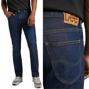 Lee BROOKLYN STRAIGHT Deep Water proste ciemne spodnie jeansowe W40 L34 - Spodnie męskie - miniaturka - grafika 1