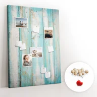 Planery - Planer na Ścianę XXL 100x140 cm + Pinezki Drewniane - Drewno Vintage - miniaturka - grafika 1