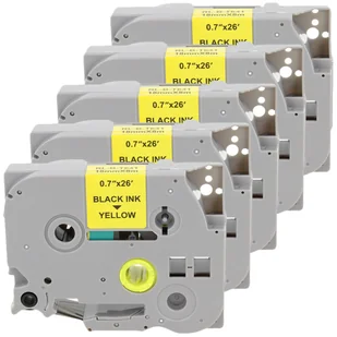 Zestaw zamienników taśmy Brother TZE-641 18mm żółta/czarny 5 szt. - Etykiety do drukarek Zestaw zamienników taśmy Brother TZE-641 18mm żółta/czarny 5 szt. - Etykiety do drukarek - miniaturka - grafika 1