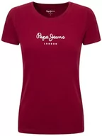 Koszulki i topy damskie - Pepe Jeans Koszulka damska New Virginia Ss N, Czerwony (bordowy), XXS - miniaturka - grafika 1