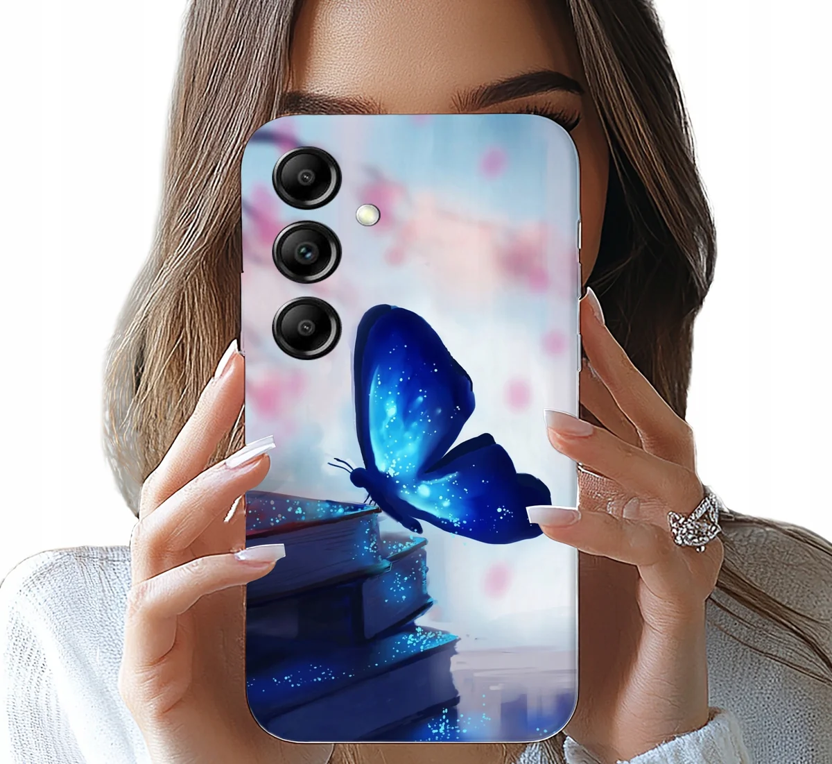 ETUI DO SAMSUNG A35 5G - NIEBIESKI MOTYLEK, MOTYL, DAMSKIE WZORY