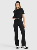 Legginsy - 4F Spodnie dresowe z rozszerzanymi nogawkami damskie - czarne XS - miniaturka - grafika 1