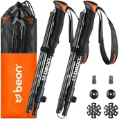 Kije trekkingowe - Kije trekkingowe Beon Fold Lite Orange - miniaturka - grafika 1