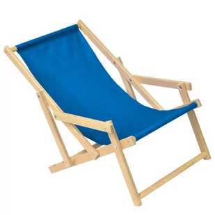 Royokamp - Leżak plażowy składany drewniany z podłokietnikiem Classic - Leżaki ogrodowe - miniaturka - grafika 1