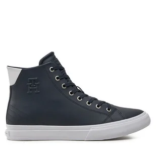 Sneakersy Tommy Hilfiger Th Hi Vulc Street Lth Ess FM0FM04897 Niebieski - Półbuty męskie - miniaturka - grafika 1