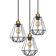 Lampy sufitowe - Salonowa lampa wisząca Primo 33-06172 Candellux druciana złota czarna - miniaturka - grafika 1