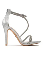 Sandały damskie - DeeZee Sandały HT784-9 Srebrny - miniaturka - grafika 1