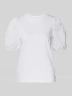 Koszulki i topy damskie - T-shirt o kroju regular fit z bufiastymi rękawami - miniaturka - grafika 1