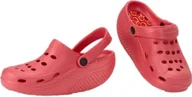 Buty dla dziewczynek - Klapki krokodylki na kołyskowej podeszwie czerwone rozmiar 34 - miniaturka - grafika 1