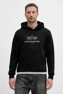 Alpha Industries bluza męska kolor czarny z kapturem z aplikacją 148346.373 - Bluzy męskie - miniaturka - grafika 1
