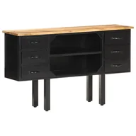 Komody - VidaXL Komoda, 110x30x65 cm, lite surowe drewno mango i stal 321571 VidaXL - miniaturka - grafika 1